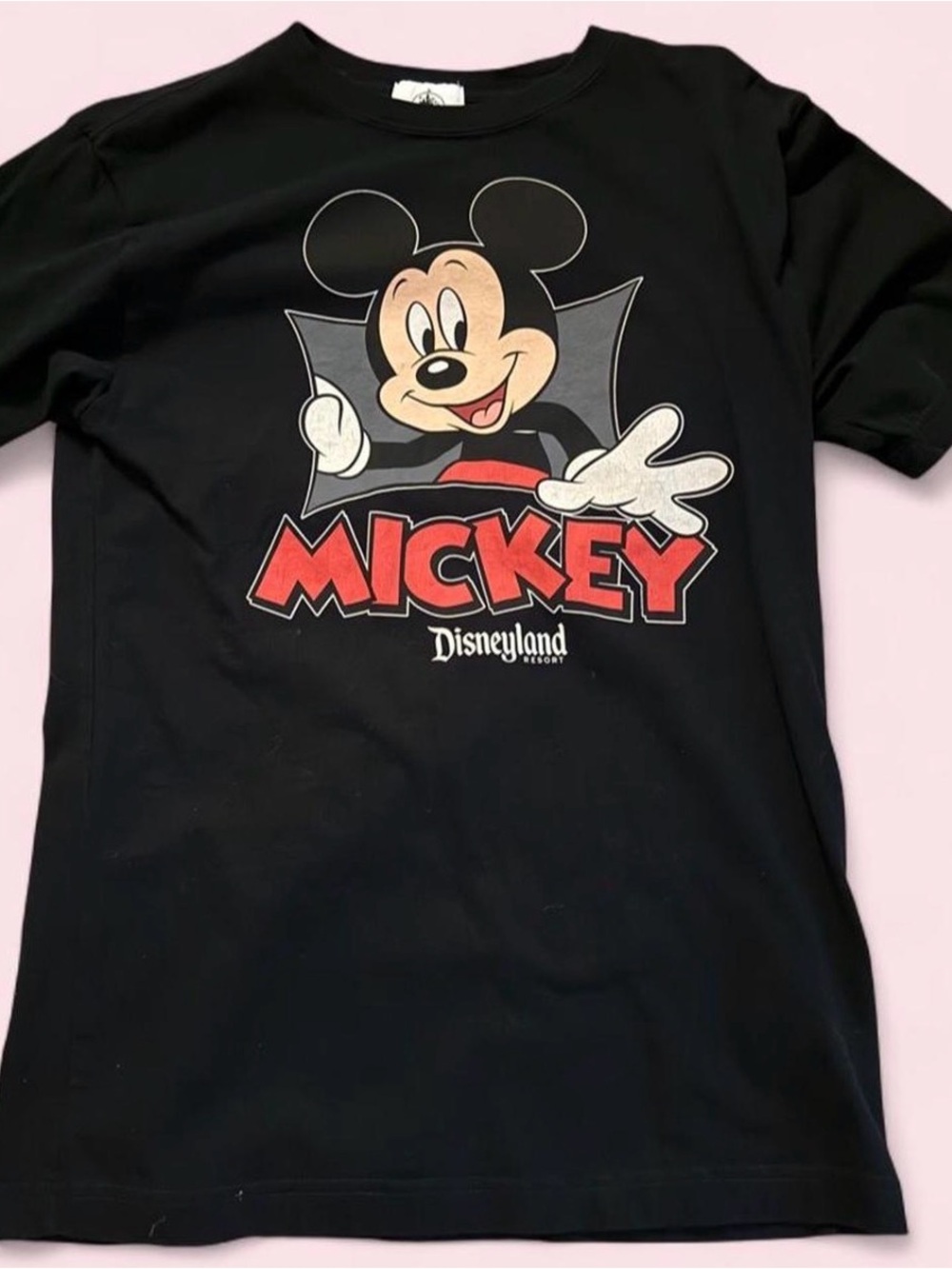 Disney Black Kids Mickey Graphic Tee with Red Logo